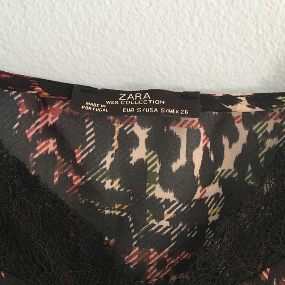 Zara Sheer Black and Red Lingerie-Inspired Top - Picture 2 of 3