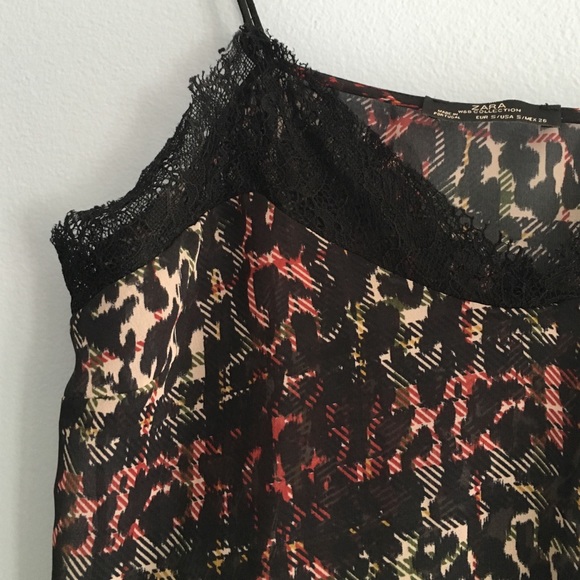 Zara Sheer Black and Red Lingerie-Inspired Top - Picture 3 of 3