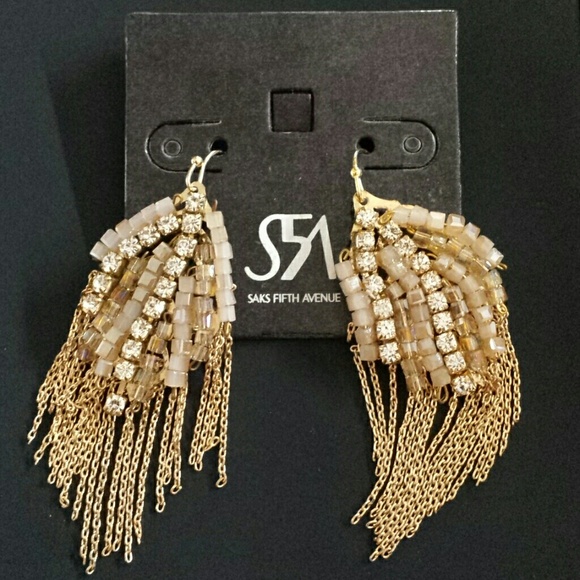 Saks 5th Ave chandelier earrings - Picture 1 of 3