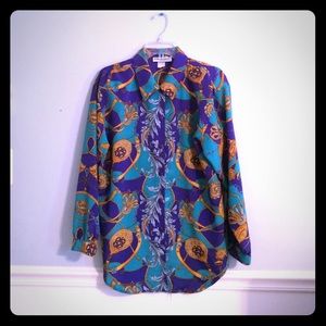 Printed Button Up Shirt Dress