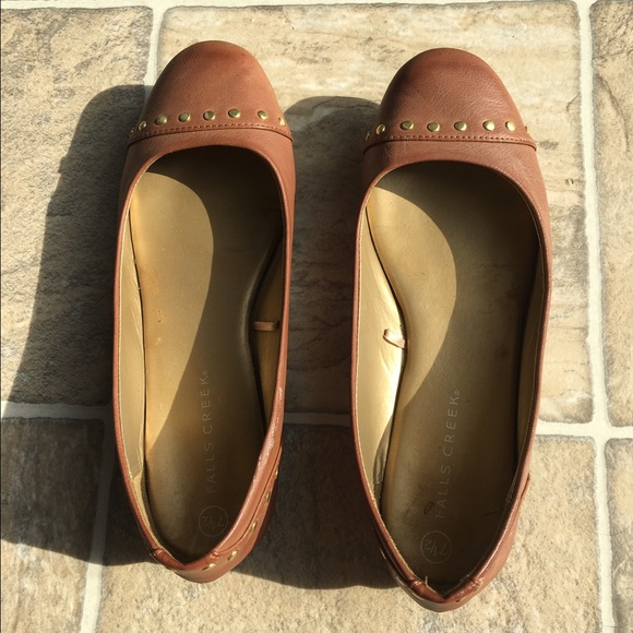 Brown studded flats