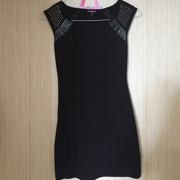 Express form fitting little black dress