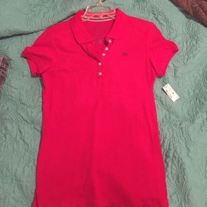 Collared shirt: red