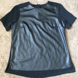 Calvin Klein front pleather shirt.