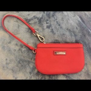 Calvin Klein leather red wristlet