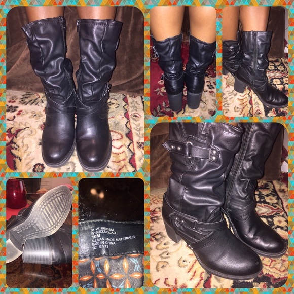 White Mountain Shoes - EUC White Mountain Boots with Buckle Accents.