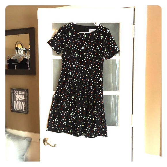ModCloth black dress with polka dots, NWOT