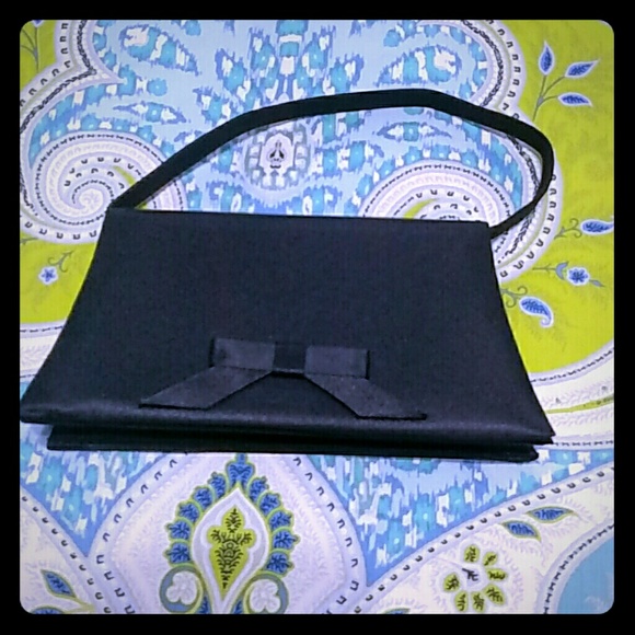 Cute black satin clutch purse