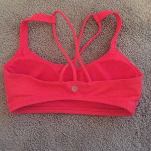 Pink Lululemon sports bra