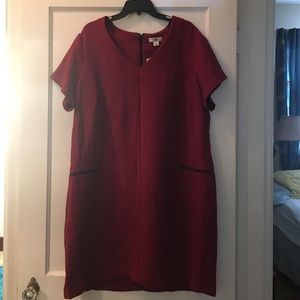 Maroon knee length dressy casual dress
