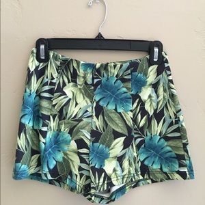 jungle print high waisted shorts