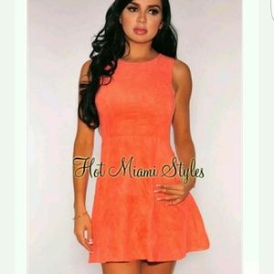 Hot Miami Styles Coral Faux babydoll dress