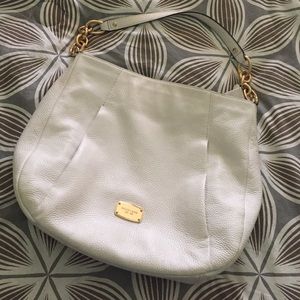 NWT Michael Kors Hallie white leather hobo