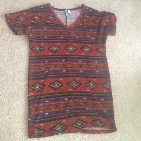 Tribal print sweater dress