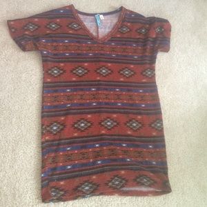 Tribal print sweater dress