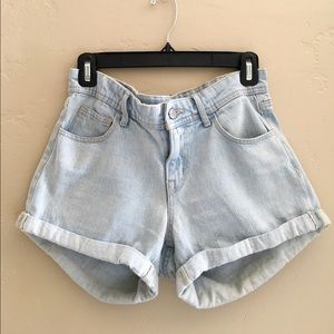 washed out denim shorts