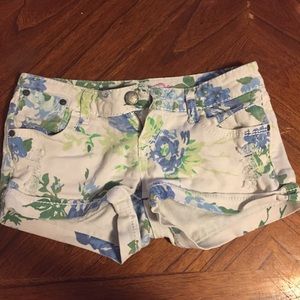 Floral jean shorts