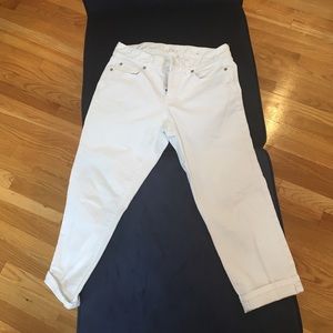 Ann Taylor LOFT white curvy crop jeans