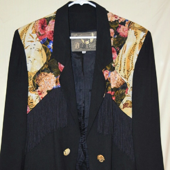 Delah Floral fringe blazer