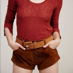 Free People Suede Buckle Belt