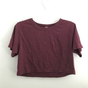 American Apparel burgundy crop top