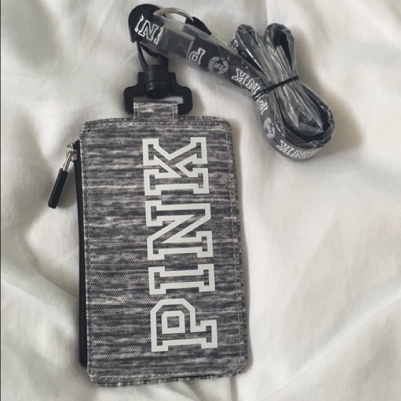 VS pink lanyard and I'd holder
