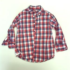 J. Crew Kids Plaid Secret Wash Shirt