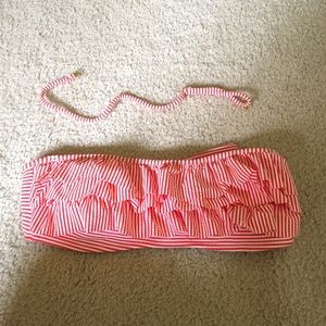 Jessica Simpson seersucker bandeau bikini