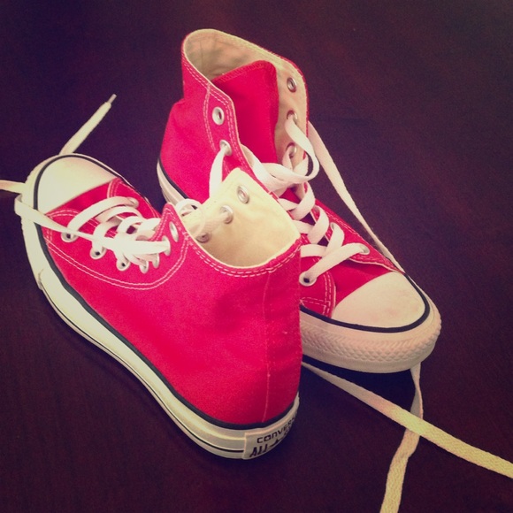 Red High Top Barely Used Converse