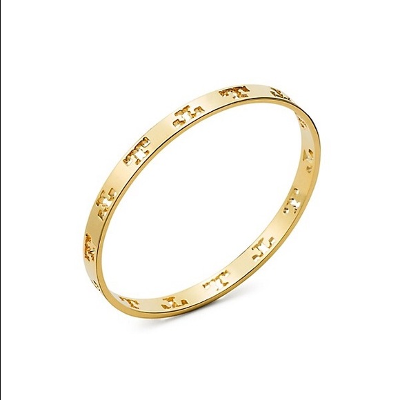 Tory Burch Jewelry - ⚜ Tory Burch Gold Pierced T Bangle NWT ⚜