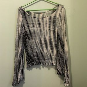 Free People Tie Dye Bell Sleeved Top