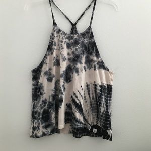 Black and White Tie-Dye Tank Top