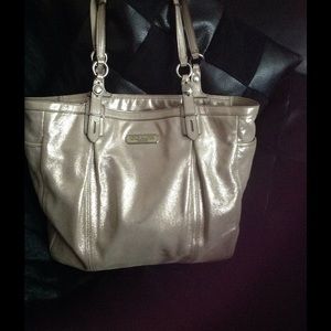 Coach Platinum Gold Shimmer Tote