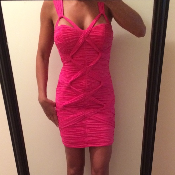 Hot pink Bebe dress