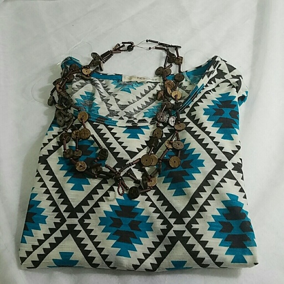 Tops - EUC, Rewind blue, white & black crop top