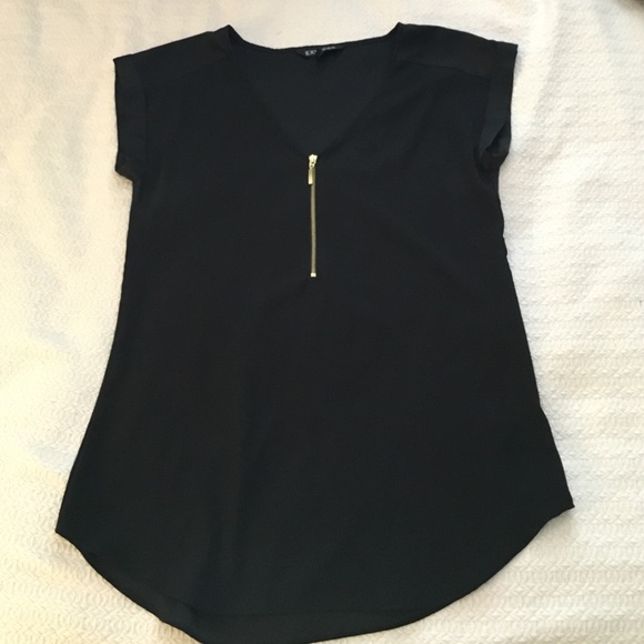 Express Zipper Front Blouse