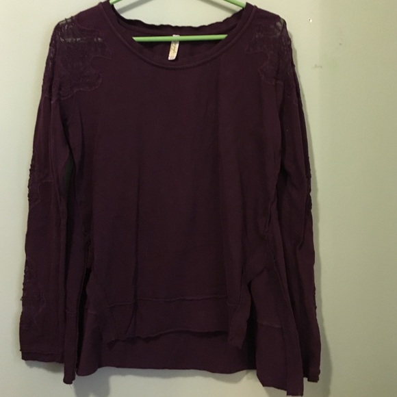 Free People Shirt with Lace and Open Back