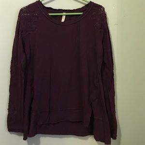 Free People Shirt with Lace and Open Back