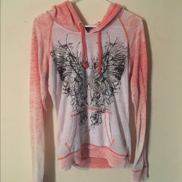 Rock & roll cowgirl long sleeve hooded top