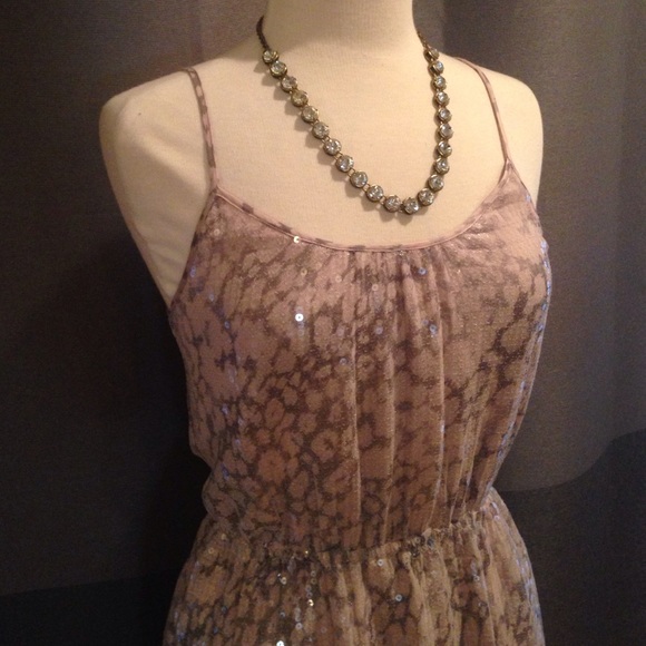 SOLD Rebecca Taylor blush leopard sequined dress - Picture 3 of 4