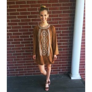Bohemian suede dress