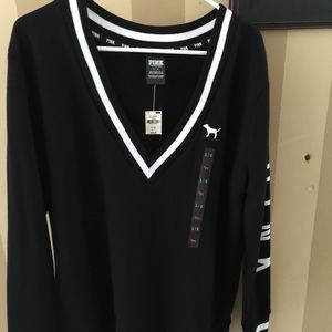 Victoria's Secret PINK deep v neck sweatshirt L