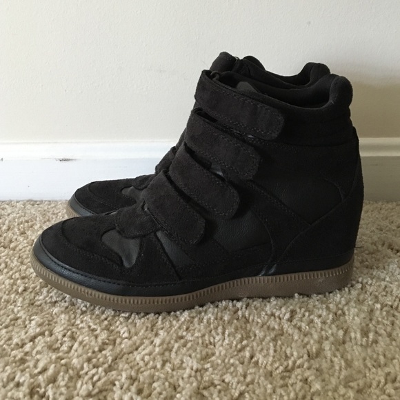 Black Wedged Sneakers
