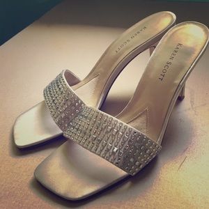 Karen Scott Embellished Heeled Slides Sz 6.5