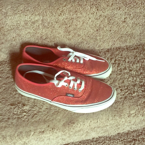 Vans red sparkle
