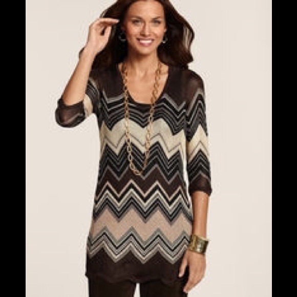 Chico's Travelers Chevron Sweater