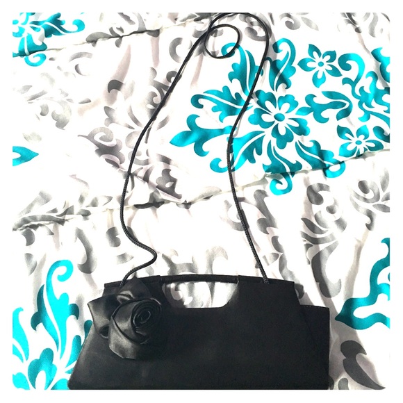 Black clutch with rose