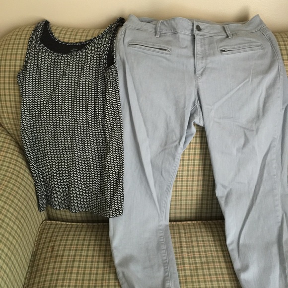 Ann Taylor LOFT Moto Jean 32/14 tank l