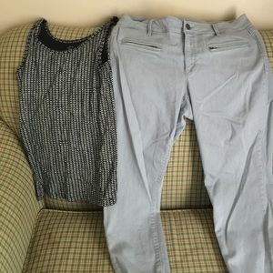 Ann Taylor LOFT Moto Jean 32/14 tank l