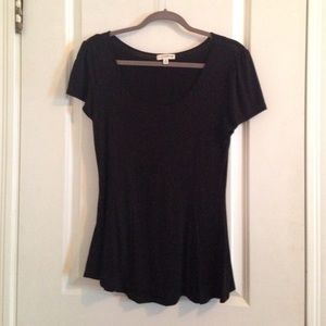 Peplum black cotton shirt